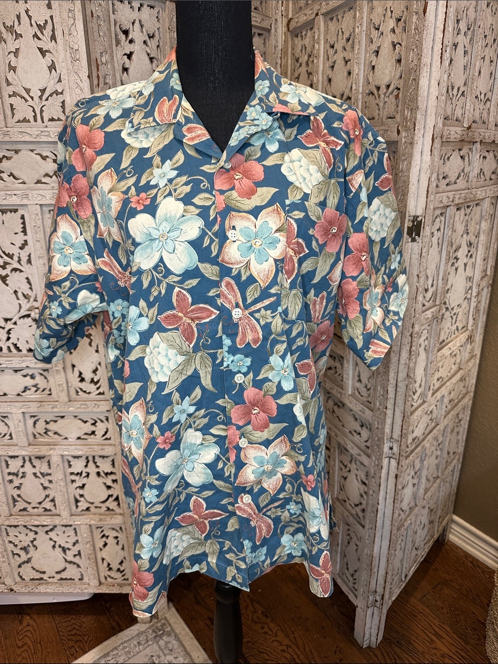 Polo by Ralph Lauren Blue Floral Short-Sleeve Camp Shirt